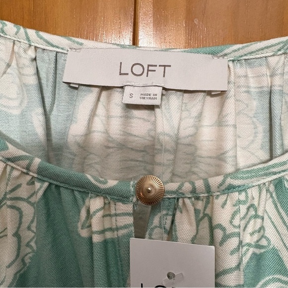 LOFT Mint Green Floral Long Sleeve Dress Size Small NWT - Picture 2 of 14